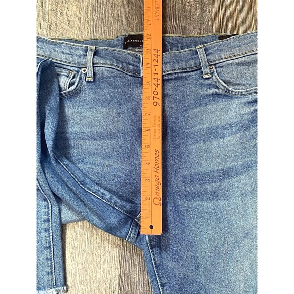 Los Angeles Denim Co Jeans Olivia Full Rise Frayed Ankle Raw Hem Made In USA 31 - Picture 11 of 12